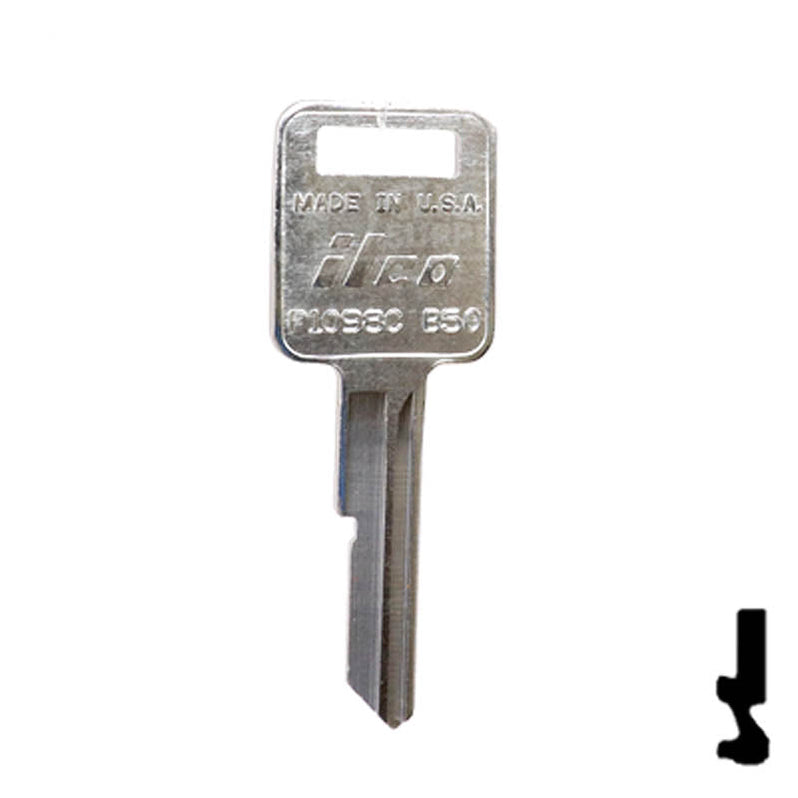 Uncut Key Blank | General Motors | P1098C, B50