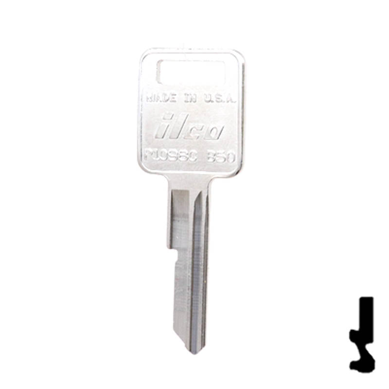 Uncut  Key Blank | General Motors | P1098C, B50 Automotive Key Ilco