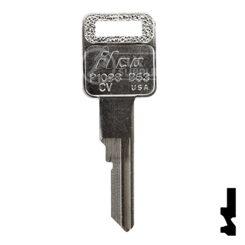 Uncut Key Blank | General Motors | P1098CV, B63