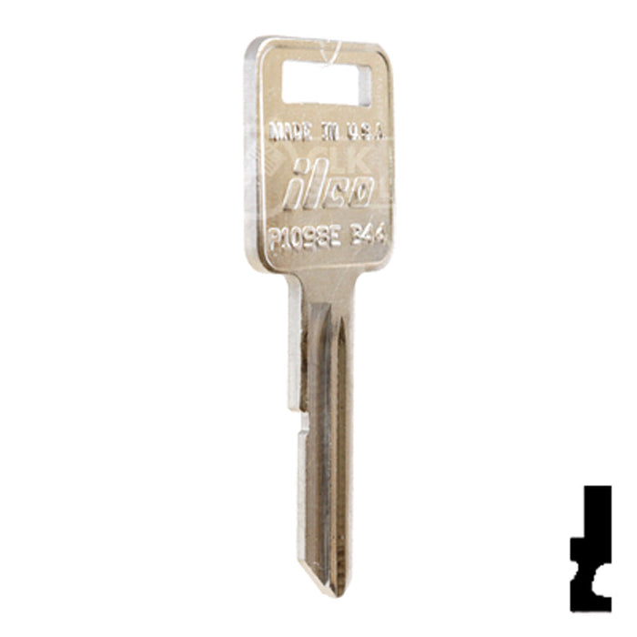 Uncut Key Blank | General Motors | P1098E, B44 Automotive Key Ilco