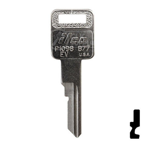 Uncut Key Blank | General Motors | P1098EV, B77