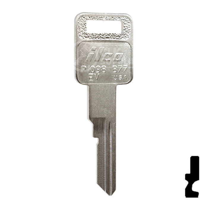 Uncut Key Blank | General Motors | P1098EV, B77 Automotive Key Ilco