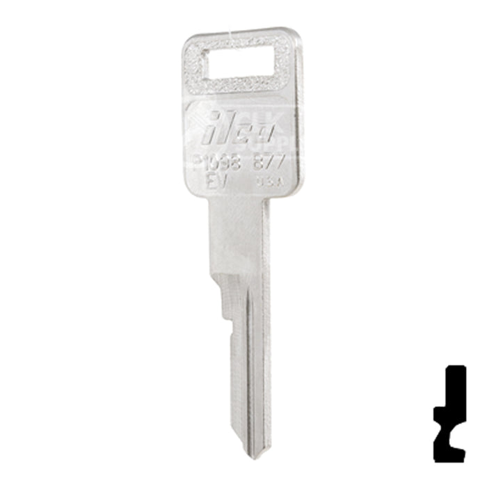 Uncut Key Blank | General Motors | P1098EV, B77 Automotive Key Ilco