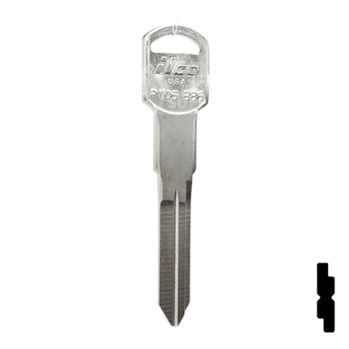 Uncut Key Blank | General Motors | P1106, B86 Automotive Key Ilco