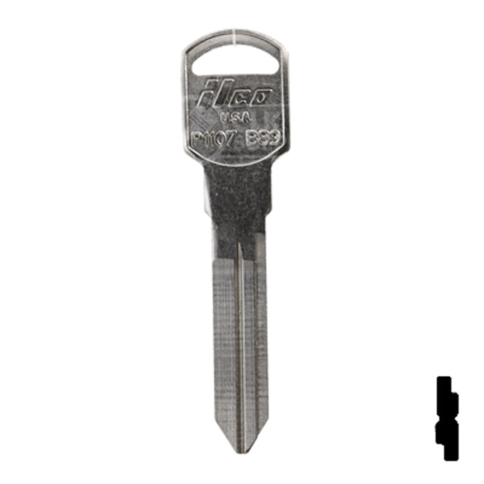 Uncut Key Blank | General Motors | P1107, B89 Automotive Key Ilco