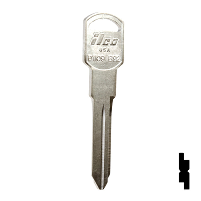 Uncut Key Blank | General Motors | P1109, B92 Automotive Key Ilco