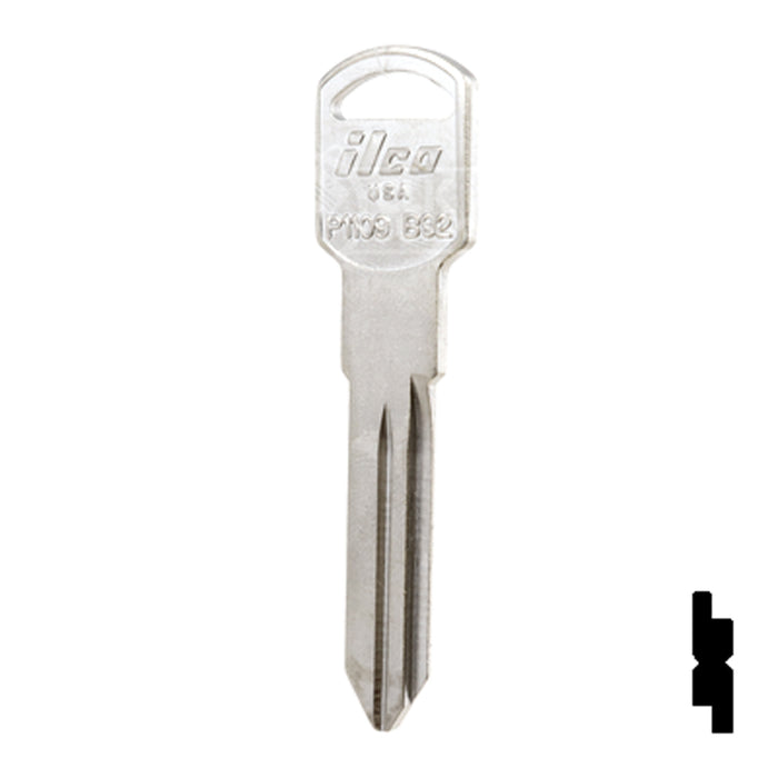 Uncut Key Blank | General Motors | P1109, B92 Automotive Key Ilco