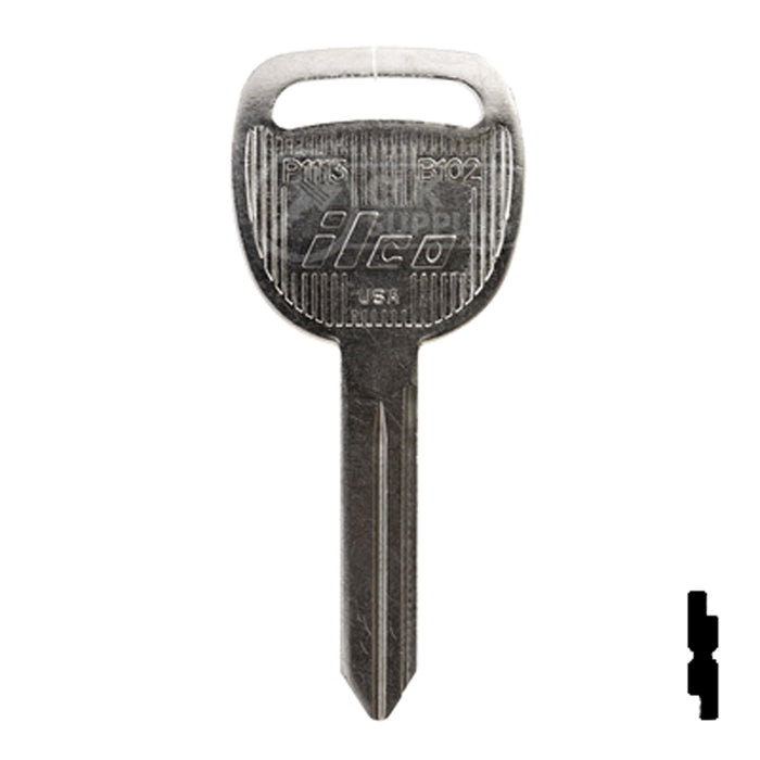 Uncut  Key Blank | General Motors | P1113, B102 Automotive Key Ilco