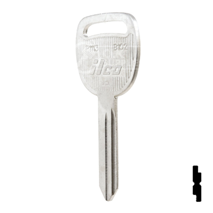 Uncut  Key Blank | General Motors | P1113, B102 Automotive Key Ilco