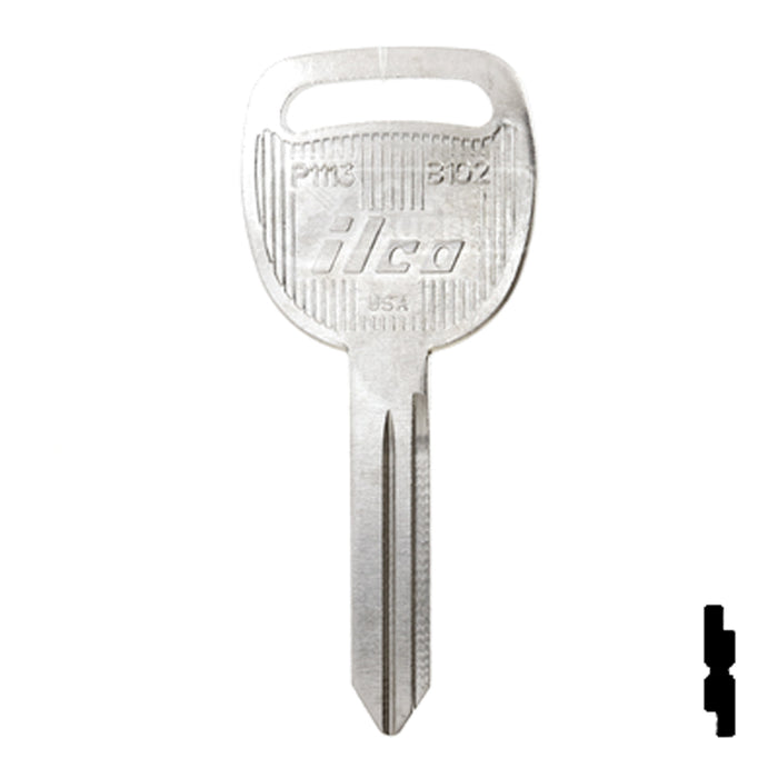 Uncut  Key Blank | General Motors | P1113, B102 Automotive Key Ilco