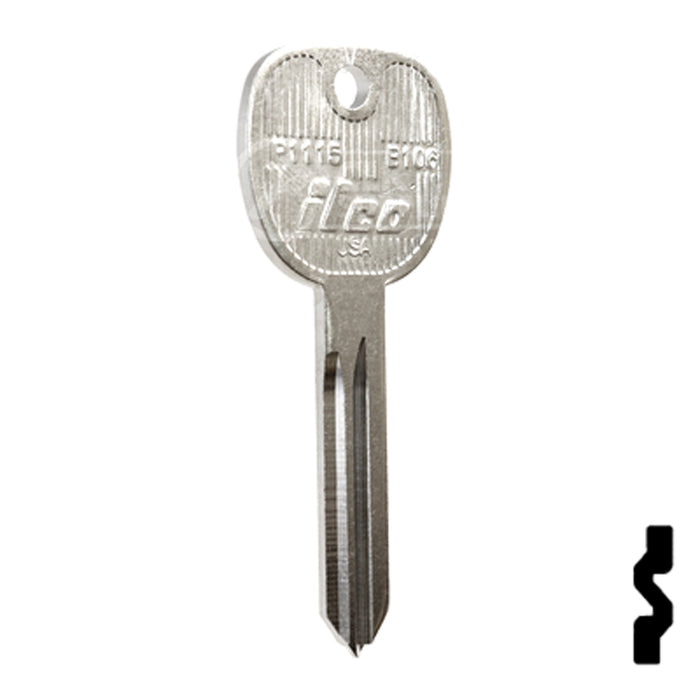 Uncut Key Blank | General Motors | P1115, B106 Automotive Key Ilco