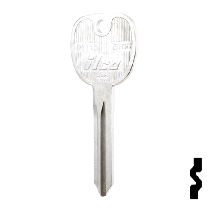 Uncut Key Blank | General Motors | P1115, B106 Automotive Key Ilco