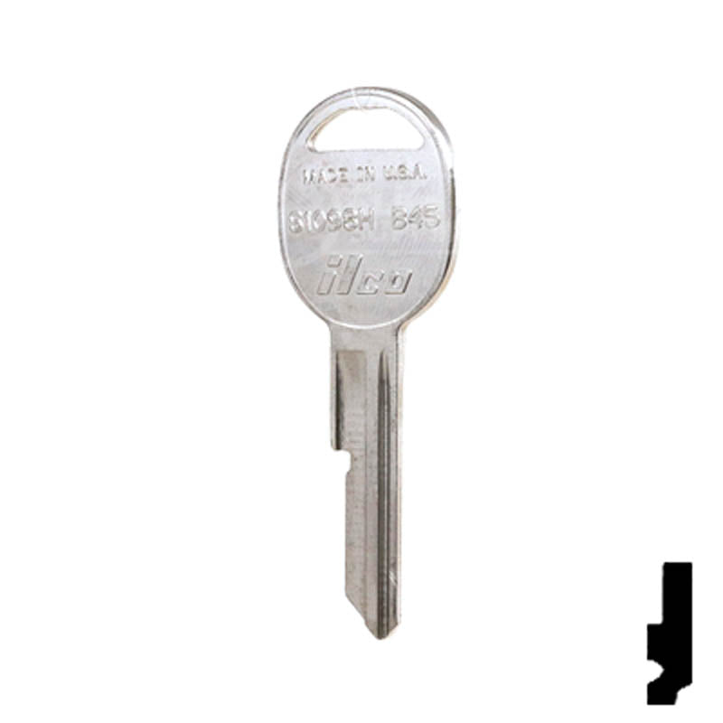 Uncut Key Blank | General Motors | S1098H, B45 Automotive Key Ilco