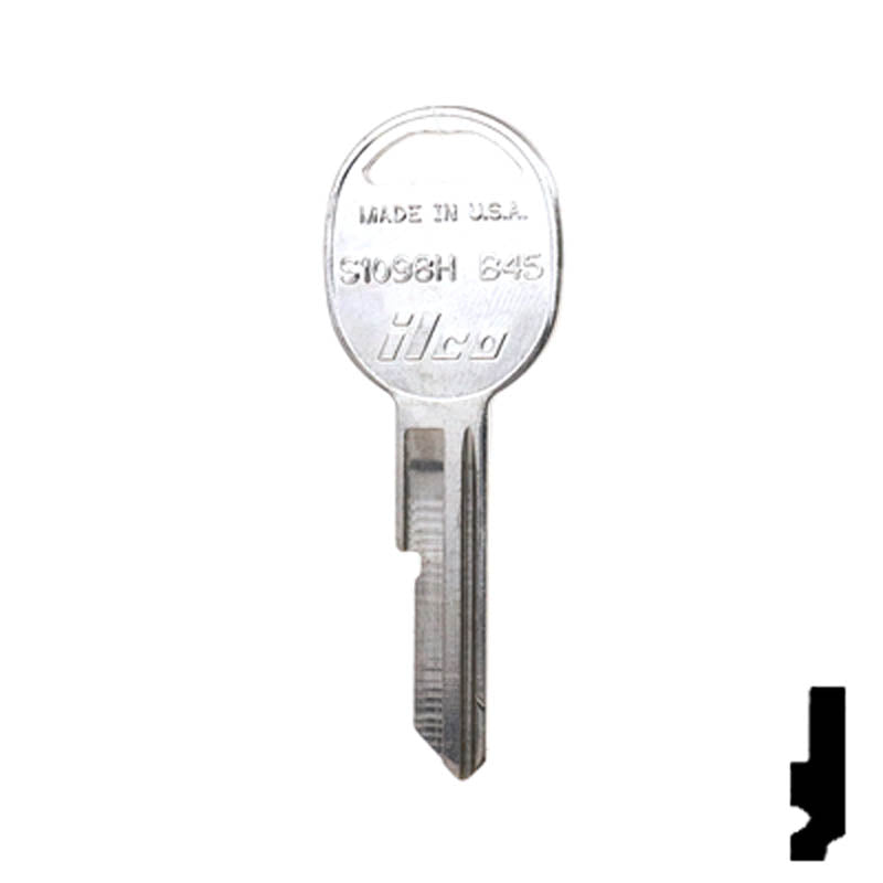 Uncut Key Blank | General Motors | S1098H, B45 Automotive Key Ilco