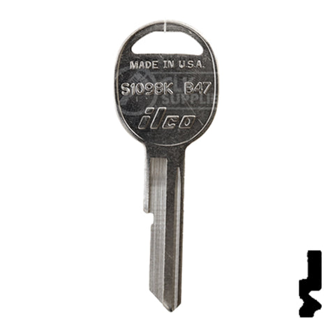 Uncut Key Blank | General Motors | S1098K, B47