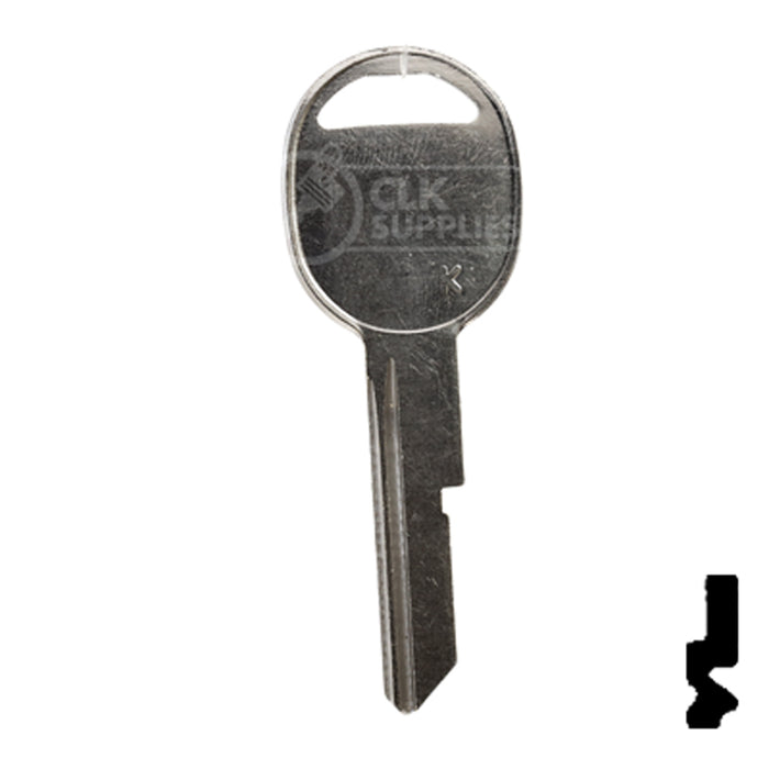 Uncut Key Blank | General Motors | S1098K, B47 Automotive Key Ilco