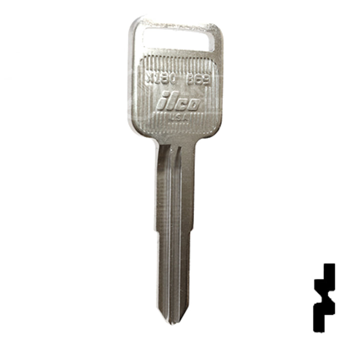 Uncut Key Blank | General Motors | X180, B69 Automotive Key Ilco