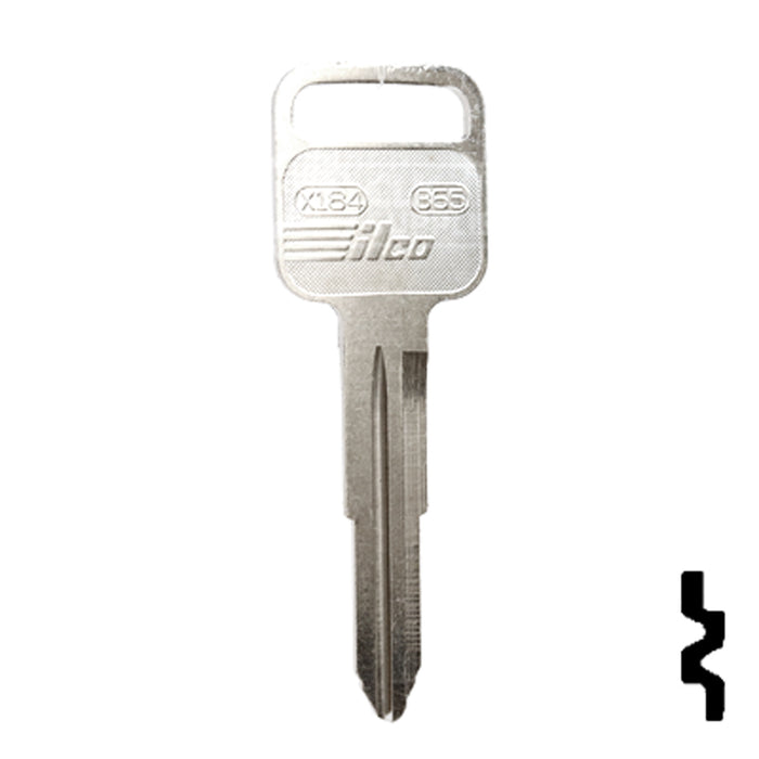 Uncut Key Blank | Geo, Honda, Isuzu | X184, B65 Automotive Key Ilco