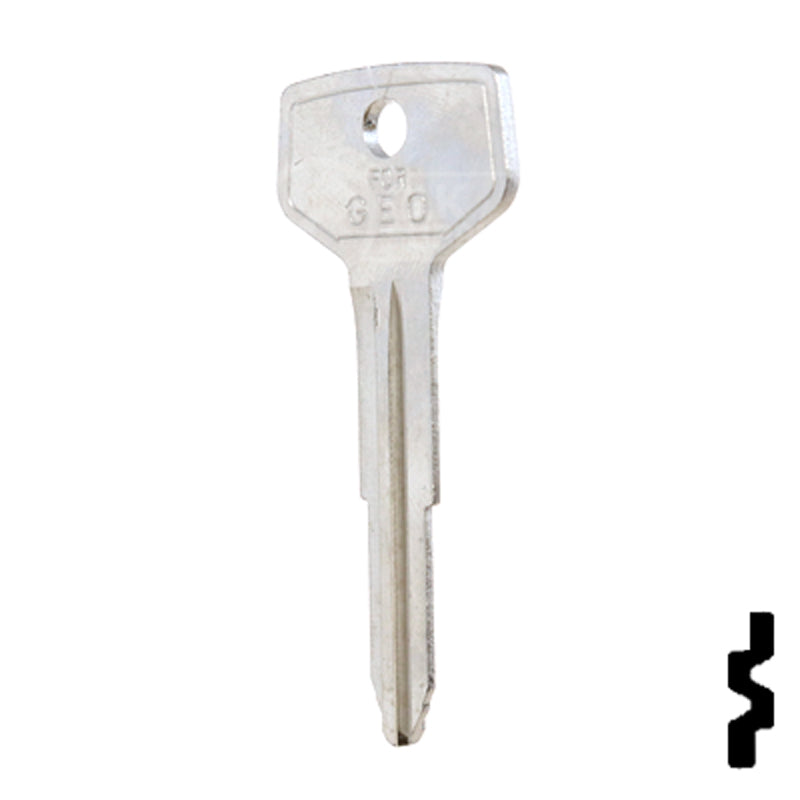 Uncut Key Blank | GM, Geo | B72-NP, X192 Automotive Key JMA USA