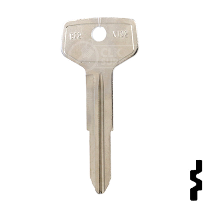 Uncut Key Blank | GM, Geo | B72-NP, X192 Automotive Key JMA USA