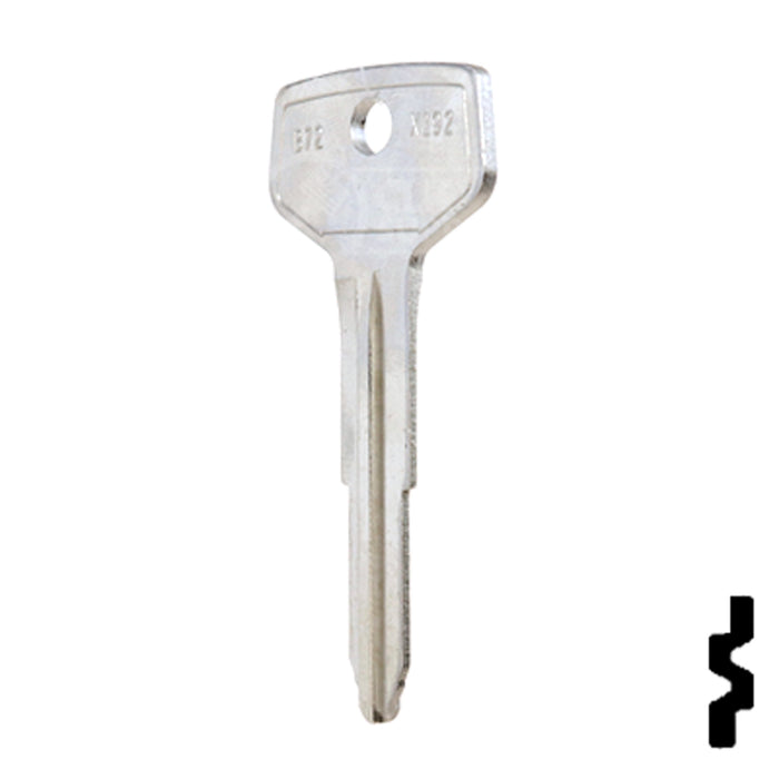 Uncut Key Blank | GM, Geo | B72-NP, X192 Automotive Key JMA USA