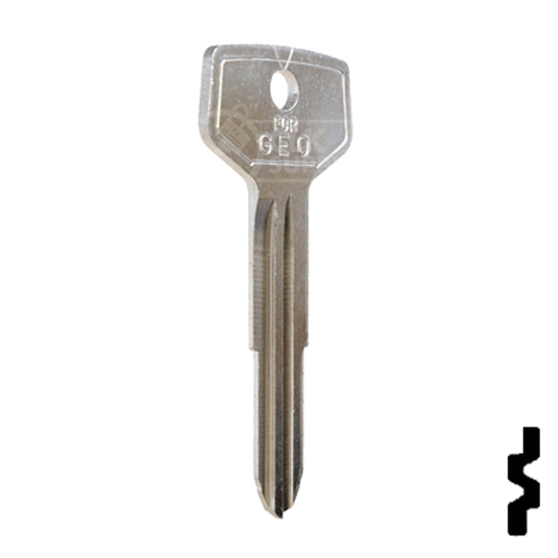 Uncut Key Blank | GM, Geo | B72-NP, X192 Automotive Key JMA USA