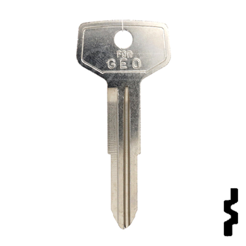Uncut Key Blank | GM, Geo | B72-NP, X192 Automotive Key JMA USA