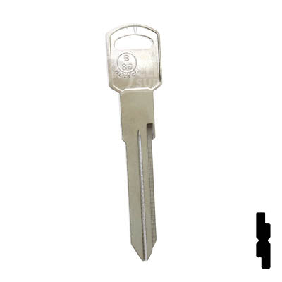 Uncut Key Blank | GM Key | B86, P1106 Automotive Key JMA USA