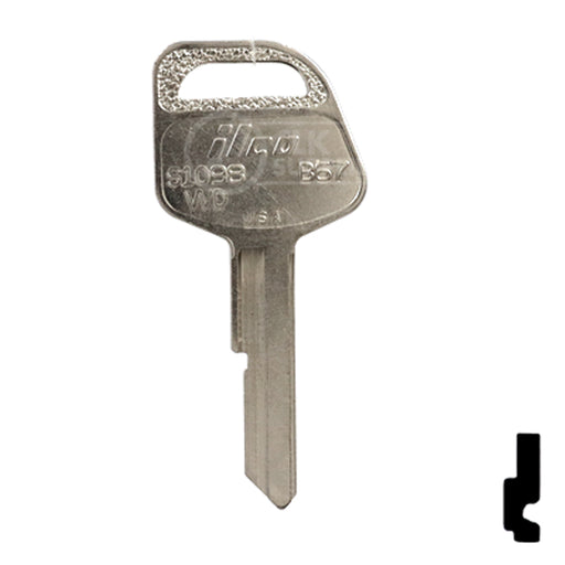 Uncut Key Blank | GM | S1098WD Automotive Key Ilco