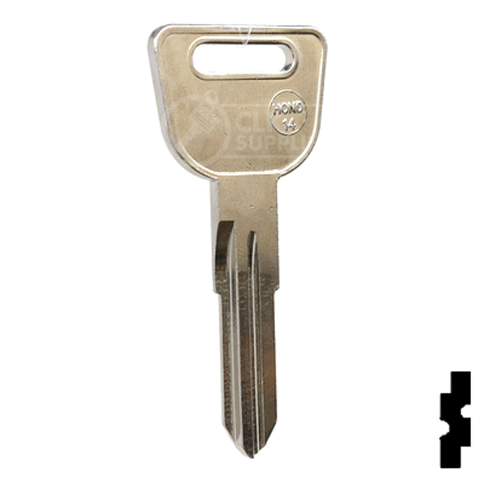 Uncut Key Blank | Honda | HD98-NP, HOND-14 Automotive Key JMA USA