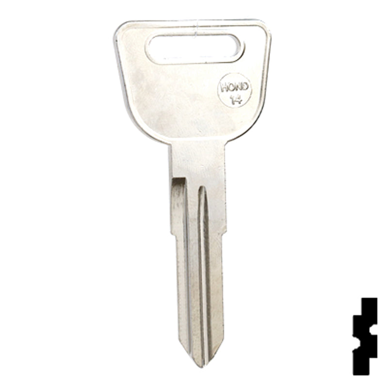 Uncut Key Blank | Honda | HD98-NP, HOND-14 Automotive Key JMA USA