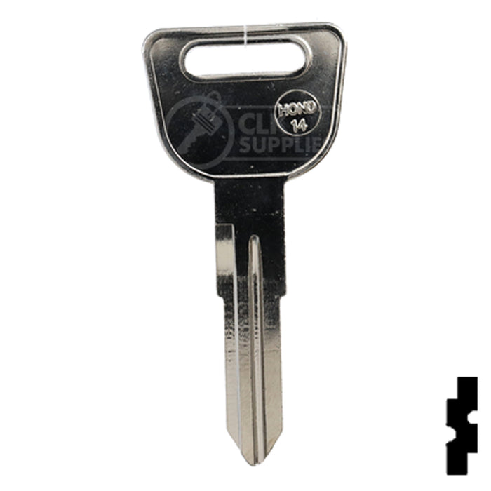 Uncut Key Blank | Honda | HD98-NP, HOND-14 Automotive Key JMA USA