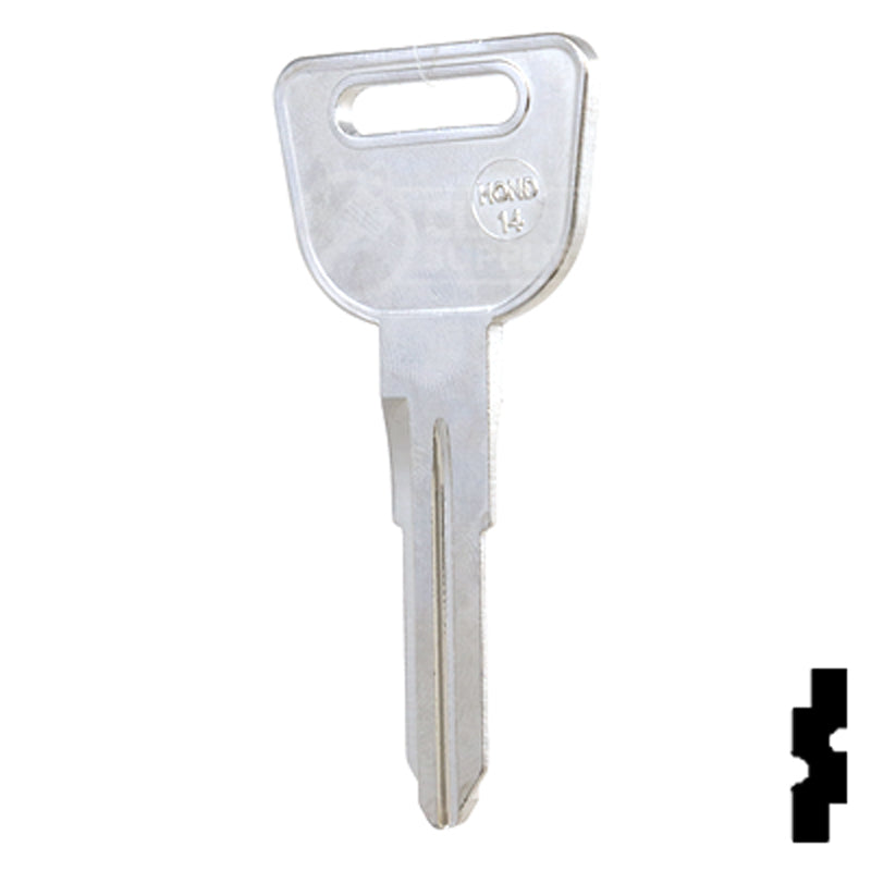 Uncut Key Blank | Honda | HD98-NP, HOND-14 Automotive Key JMA USA