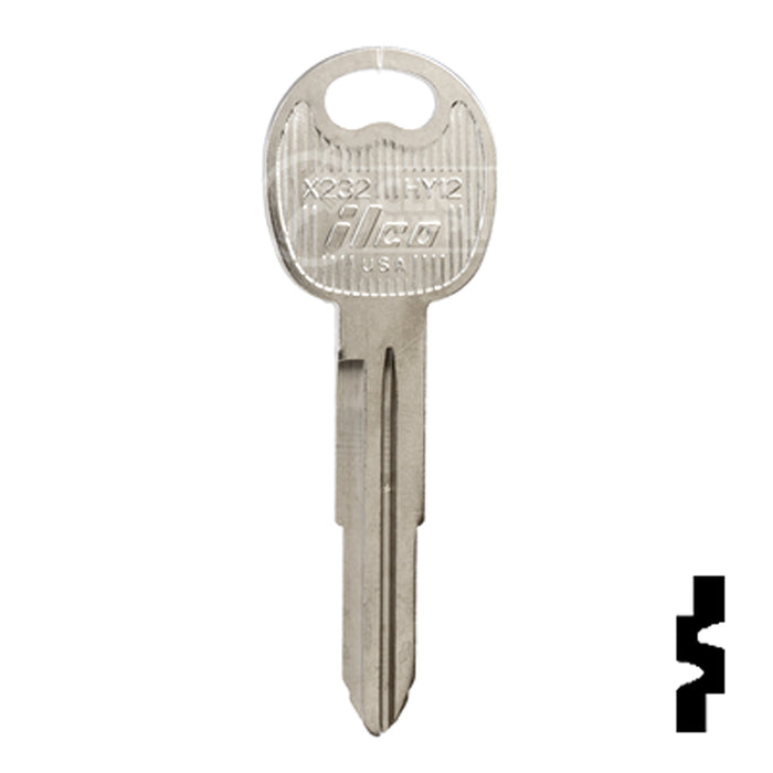 Uncut Key Blank | Hyundai | X232, HY12 Automotive Key Ilco