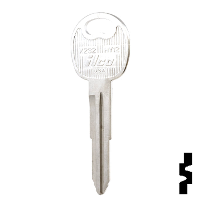 Uncut Key Blank | Hyundai | X232, HY12 Automotive Key Ilco