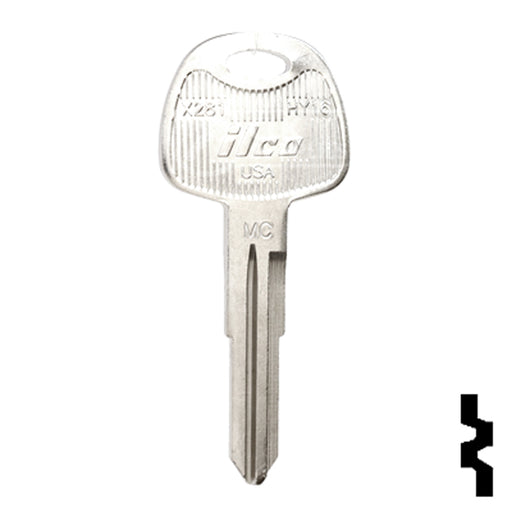 Uncut Key Blank | Hyundai | X281, HY16 Automotive Key Ilco