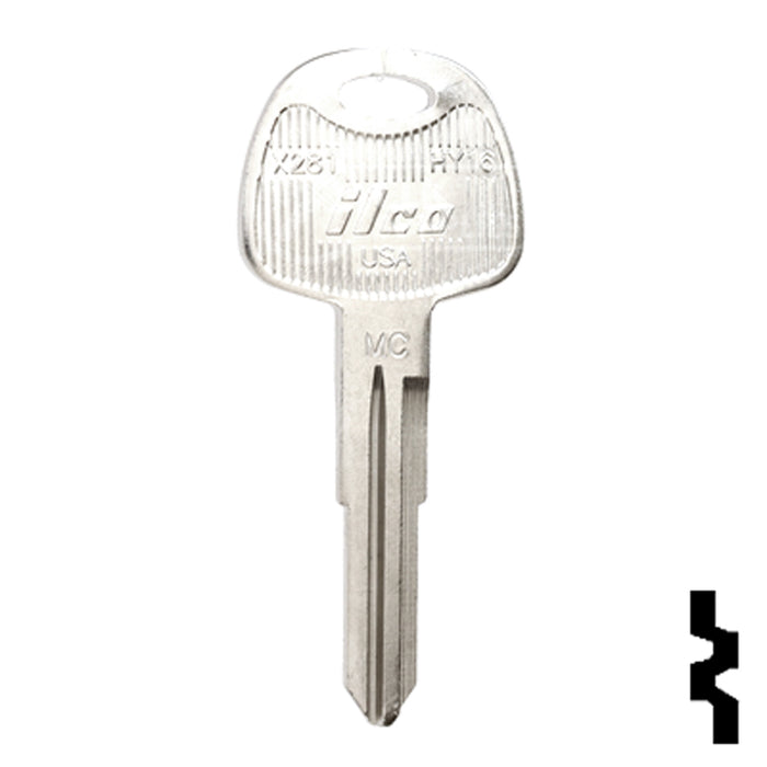 Uncut Key Blank | Hyundai | X281, HY16 Automotive Key Ilco