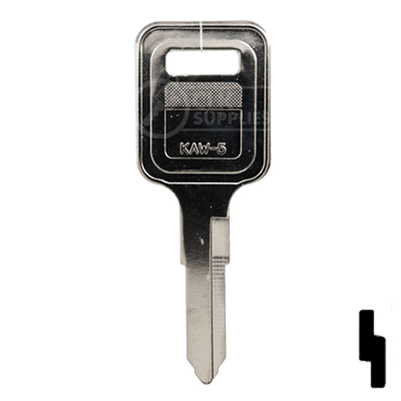 Uncut Key Blank | Kawasaki | KAW-5, KW12 Automotive Key JMA USA
