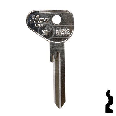 Uncut Key Blank | Mazda | X1, MZ12 Automotive Key Ilco