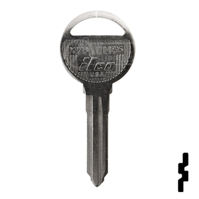 Uncut Key Blank | Mazda | X178, MZ16 Automotive Key Ilco