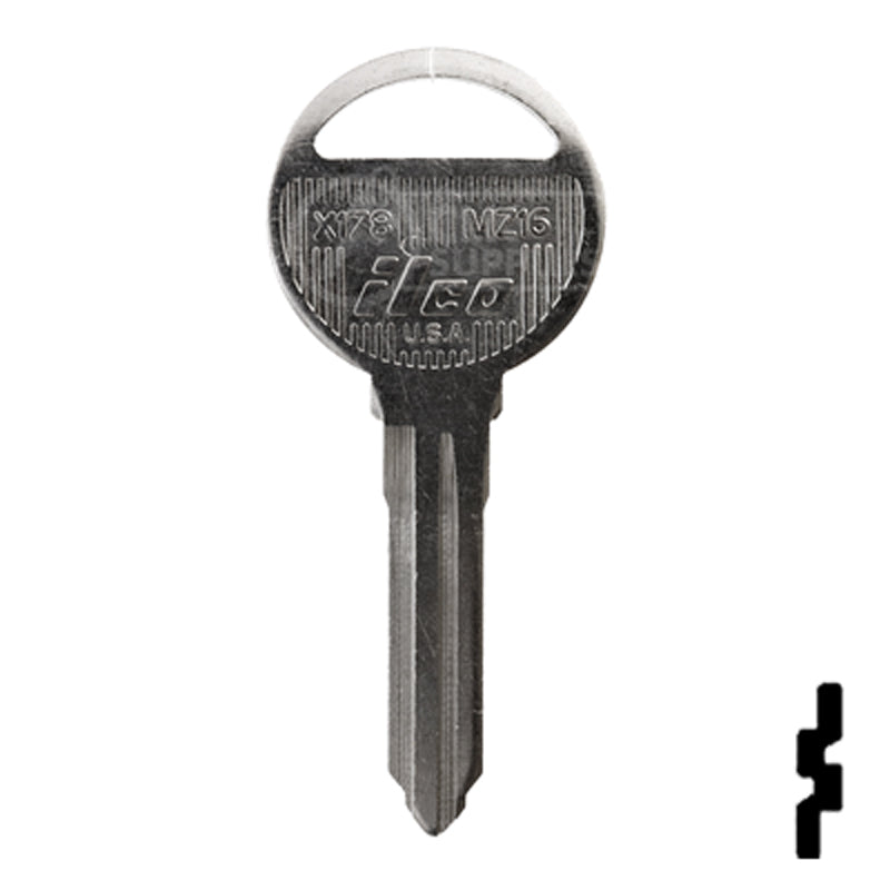 むっく Uncut Key Blank | Mazda | X178, MZ16 — CLK Supplies