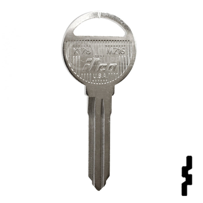 Uncut Key Blank | Mazda | X178, MZ16 Automotive Key Ilco