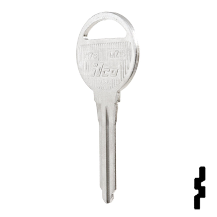 Uncut Key Blank | Mazda | X178, MZ16 Automotive Key Ilco