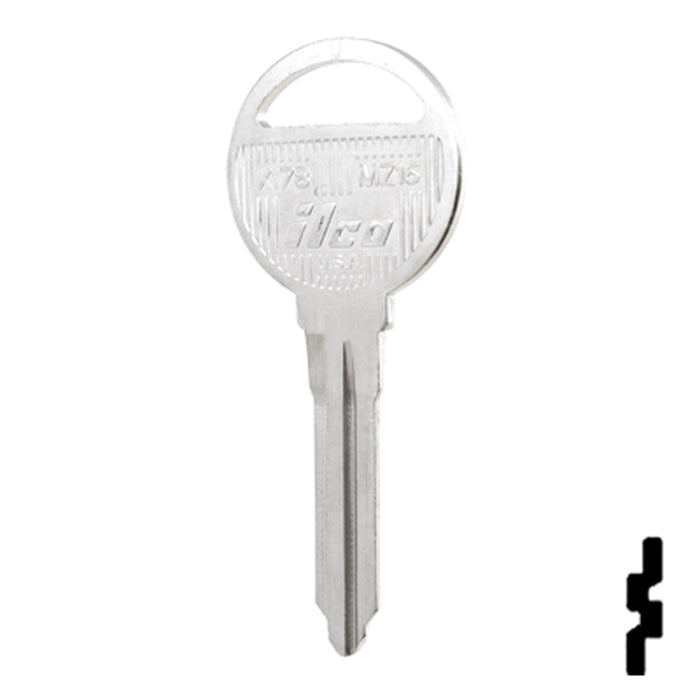 Uncut Key Blank | Mazda | X178, MZ16 Automotive Key Ilco