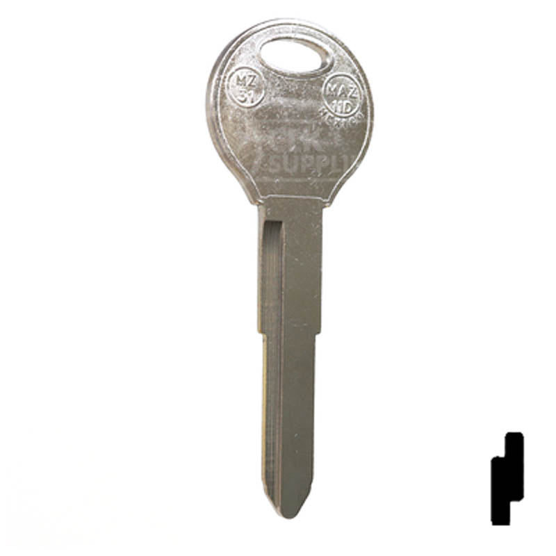Uncut Key Blank | Mazda | X249, MZ31 Automotive Key JMA USA