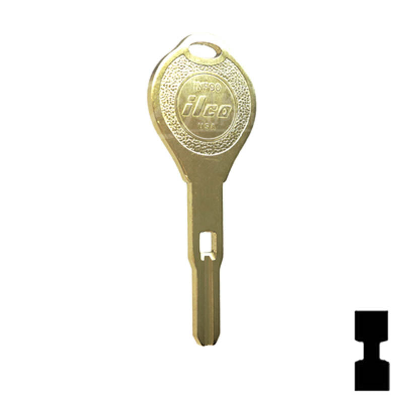 Uncut Key Blank | Nissan | Infiniti | INF90 High Security Automotive Key Ilco