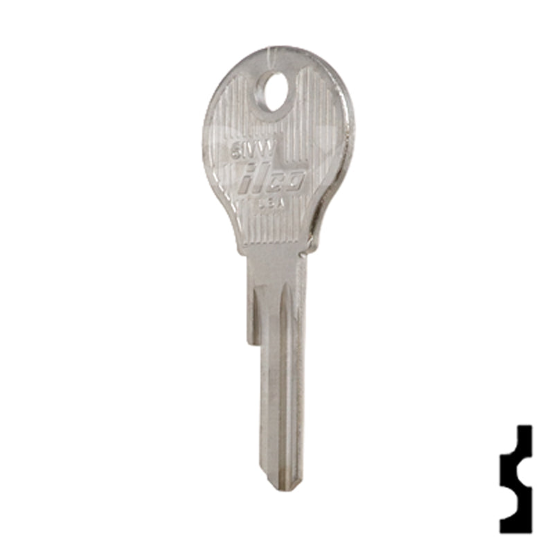 Uncut Key Blank | Opel, Porsche, VW | 61VW Automotive Key Ilco