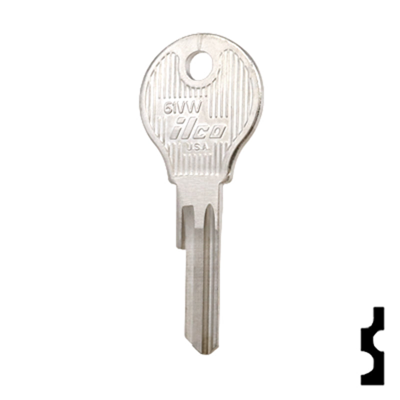 Uncut Key Blank | Opel, Porsche, VW | 61VW Automotive Key Ilco