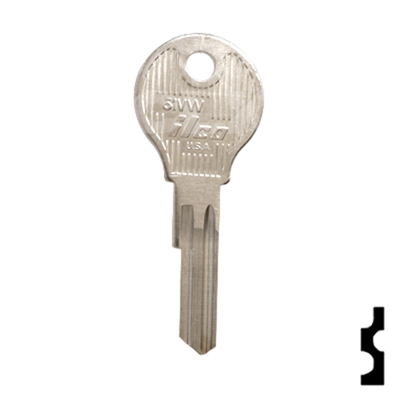 Uncut Key Blank | Opel, Porsche, VW | 61VW Automotive Key Ilco