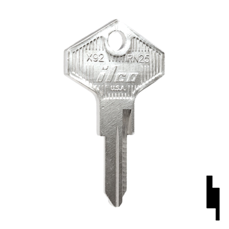 Uncut Key Blank | Renault, Alfa Romeo | RN25, X92 Automotive Key Ilco